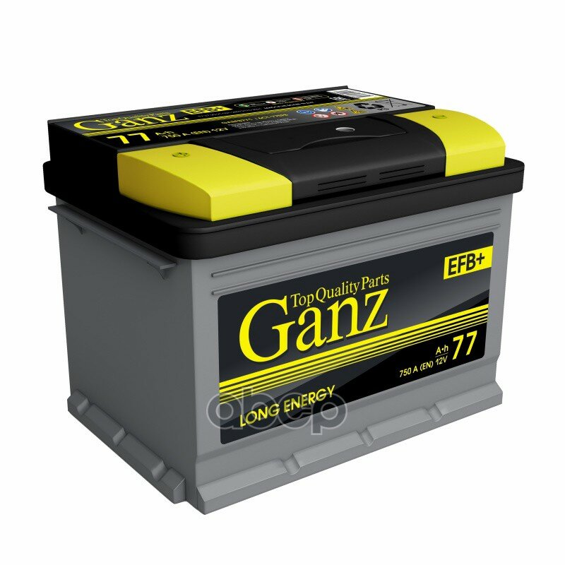 Аккумулятор Ganz Efb 77 А/Ч Прямая L+ 278x175x190 En750 А GANZ арт. GAEFB771