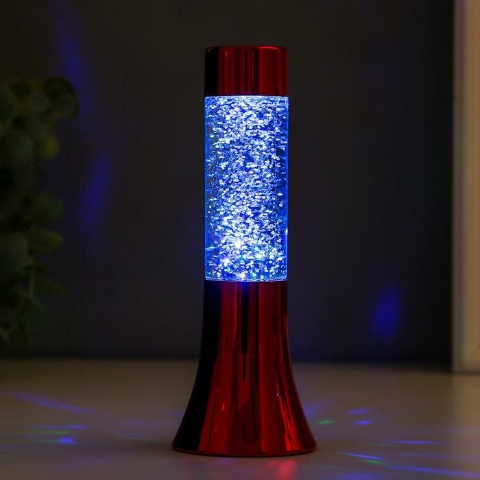 RISALUX Светильник "Блеск цилиндра" LED от батареек 3хLR44 красный 18 см - фотография № 4
