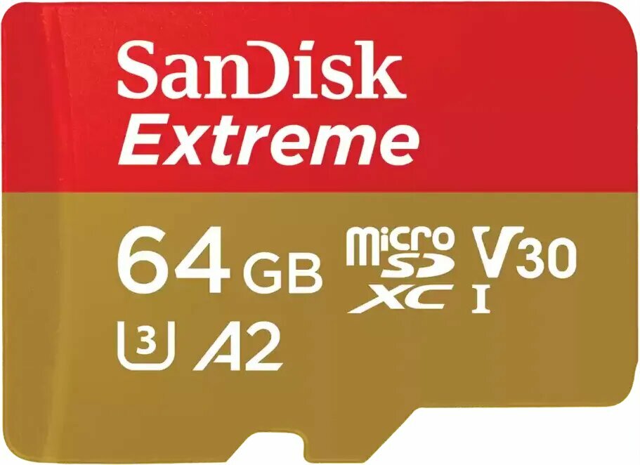 Карта памяти 64Gb MicroSD SanDisk Extreme (SDSQXAH-064G-GN6MN)