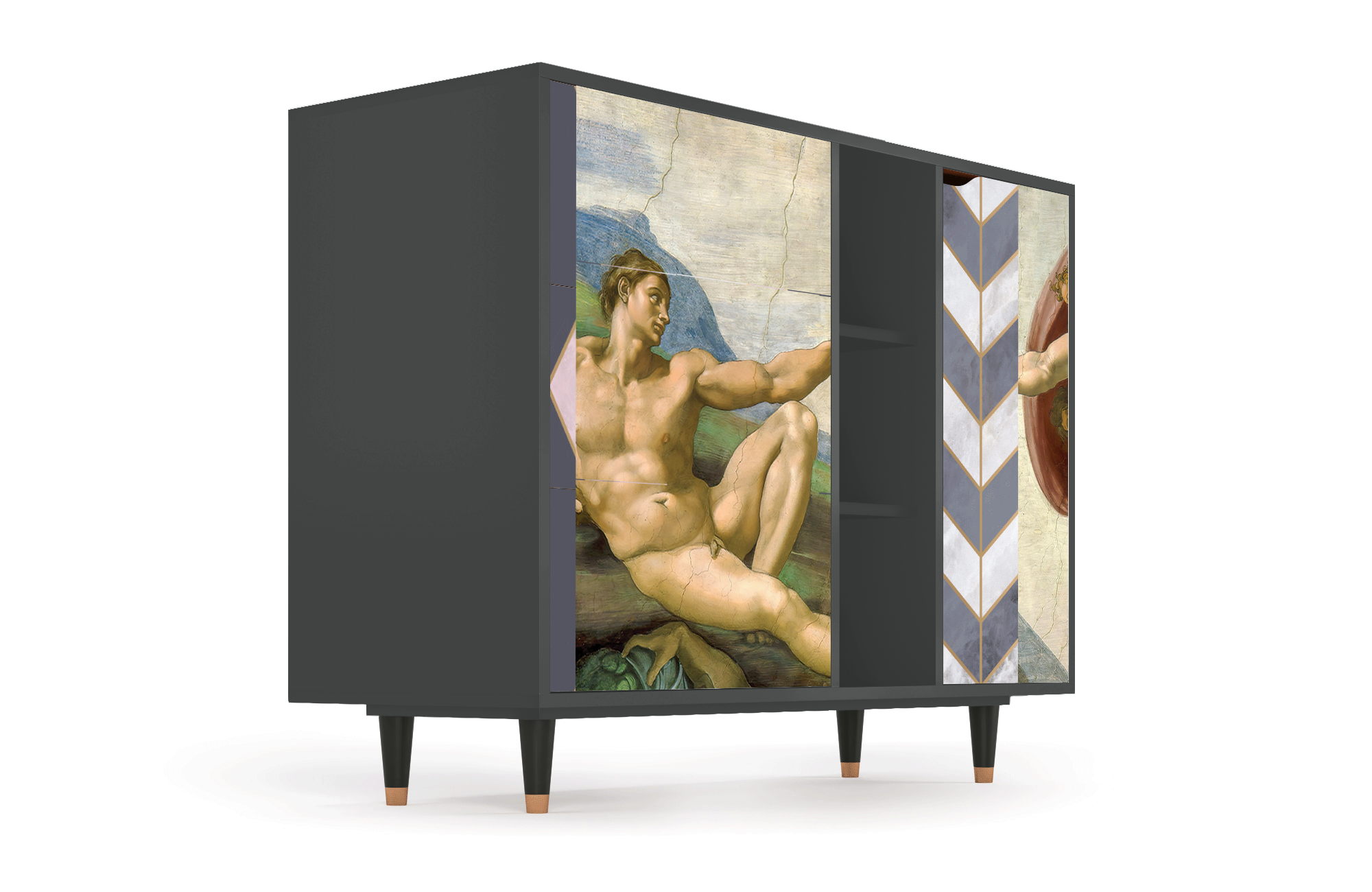 Комод - STORYZ - BS2 The Creation of Adam by Michelangelo, 125 x 97 x 48 см, Антрацит - фотография № 4