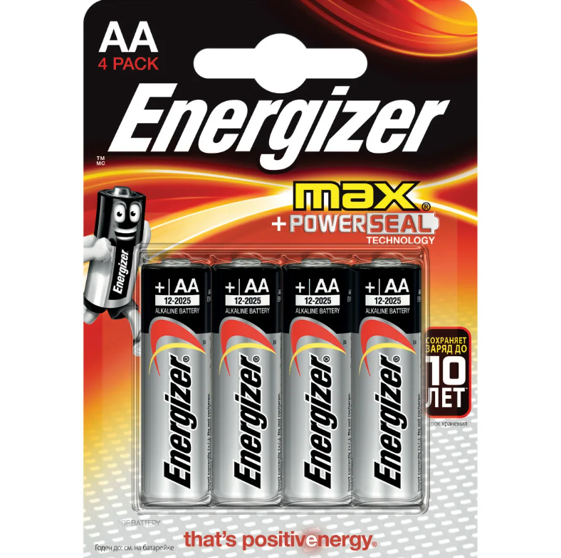 Батарейка Energizer Max AA 1.5V (Пальчиковые) в упаковке: 4 шт.