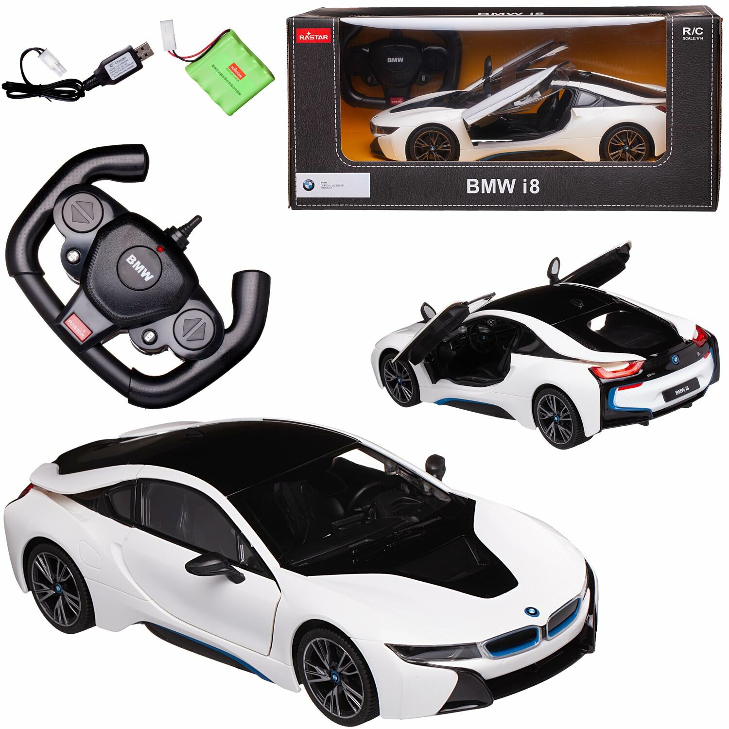 Машина р/у 1:14 BMW i8 белый