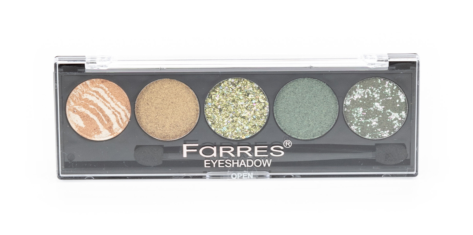 Farres Cosmetics / Фаррес Косметик Тени для век тон 01 коричнево-зеленые, 5 оттенков, 7.2г / декоративная косметика