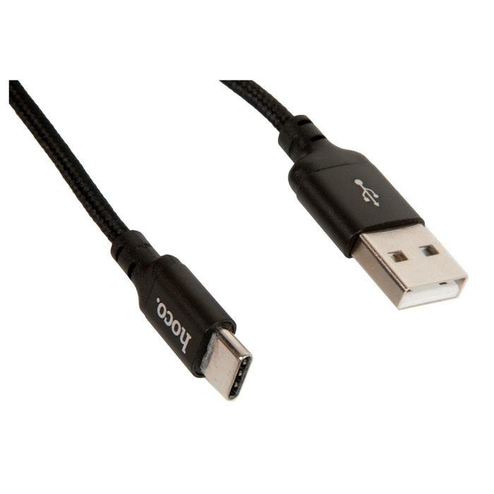 Кабель зарядки и синхронизации данных USB HOCO X14 Times speed для Type-C, 1.7 A, длина 2.0 м, черный, 6957531062929