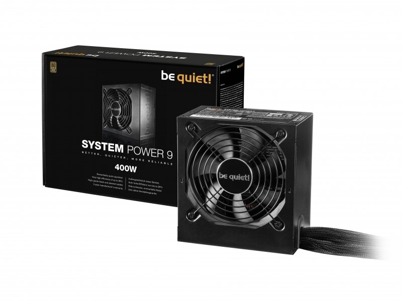 BeQuiet! System Power 9 400W / ATX 2.4, active Pfc, 80 Plus Bronze, 120mm fan / BN245