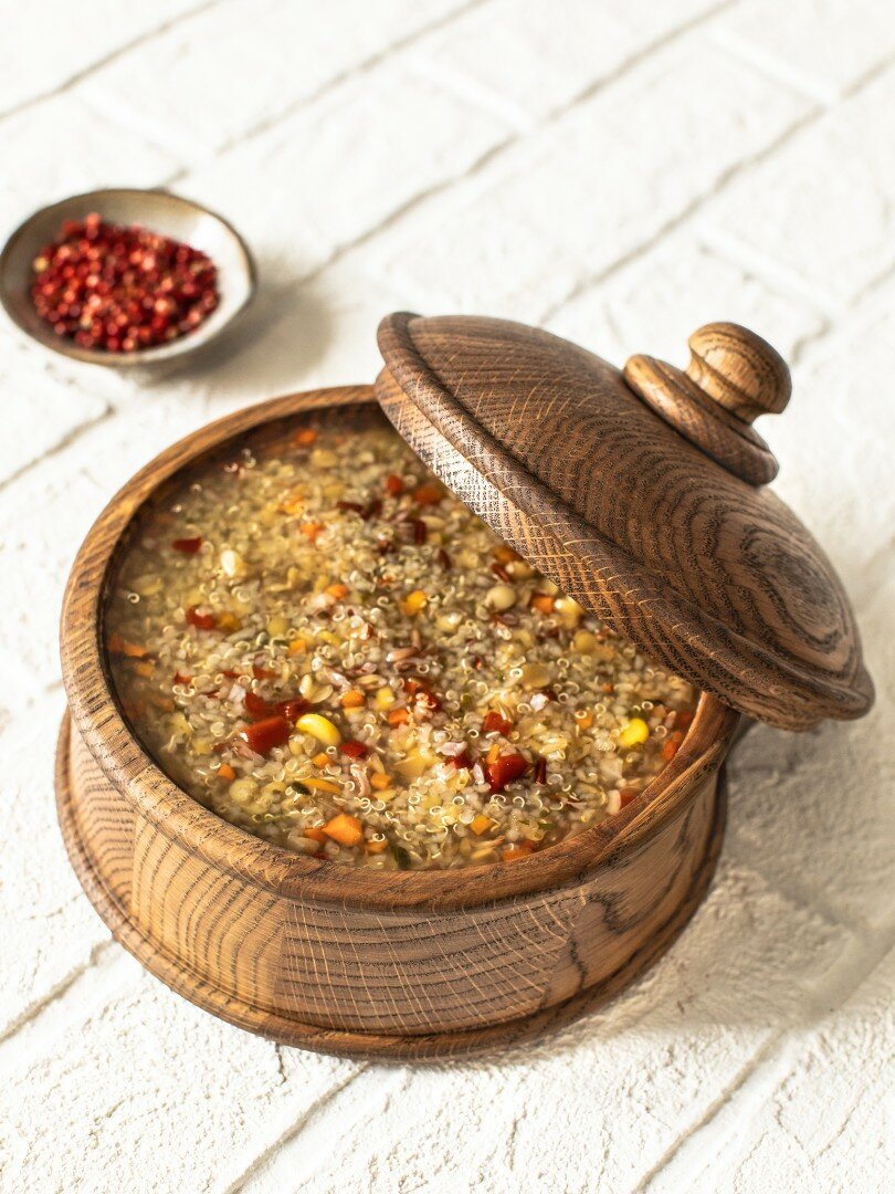 фото Тарелка с крышкой из ясеня малая