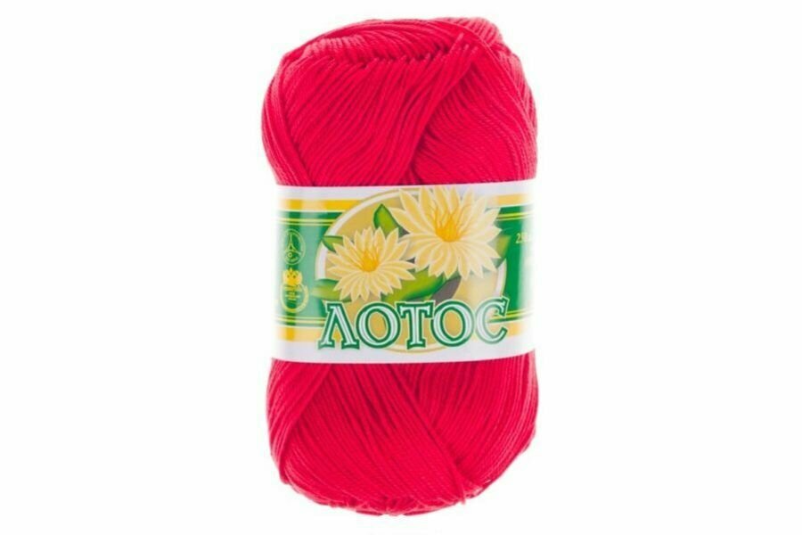 фото Нитки "лотос" (100%хлопок) цвет: 0810 красный 100 г, 250 м, ПНК им. Кирова, 1 шт/упак