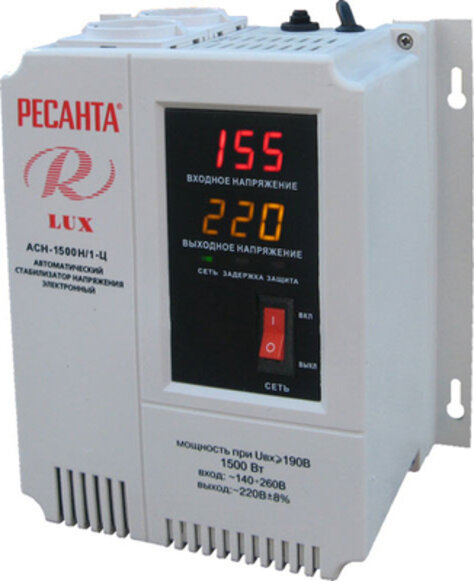 Стабилизатор напряжения РЕСАНТА LUX АСН-1500Н/1-Ц 1.5 кВт