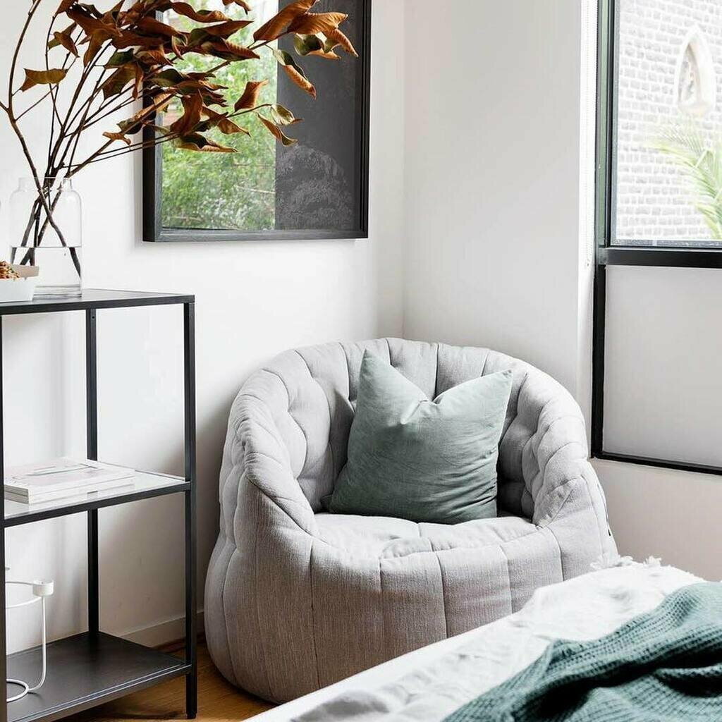 Современное кресло для отдыха aLounge - Butterfly Sofa - Keystone Grey (шенилл, серый) - фотография № 5