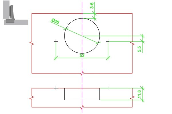 Петля мебельная 110* накладная Hettich - фотография № 3