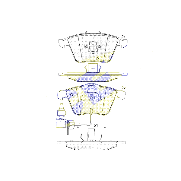 ICER 181654 (4E0698151F / 4E0698151M / 4F0698151A) колодки торм. диск. allroad a4 a6 a8