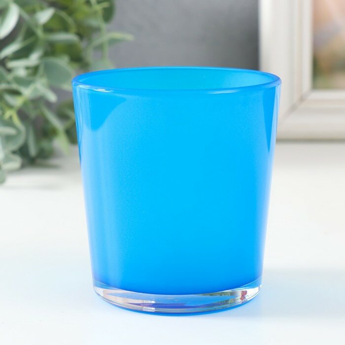 Подсвечник стекло Неон 8,5х7,5 см, 250 мл, синий - фотография № 1
