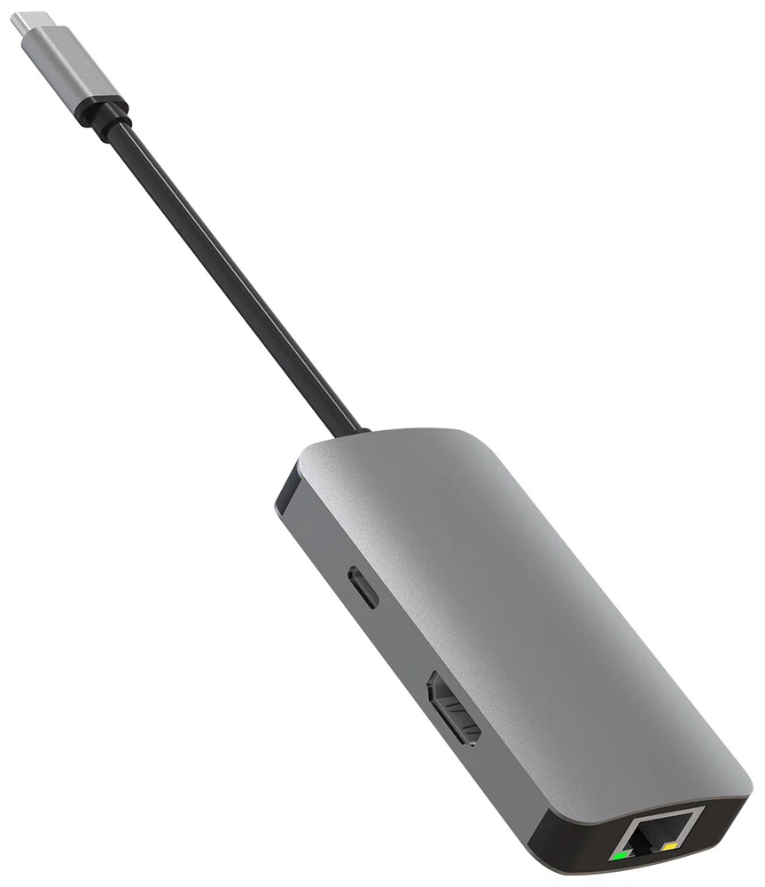 USB Type-C HUB ELfoC LM3123-35-6 Хаб 6 в 1 разветвитель концентратор HDMI (4K30Hz) + USB30x3 + PD100W USB C + RJ45 Task Force (1000Mb)