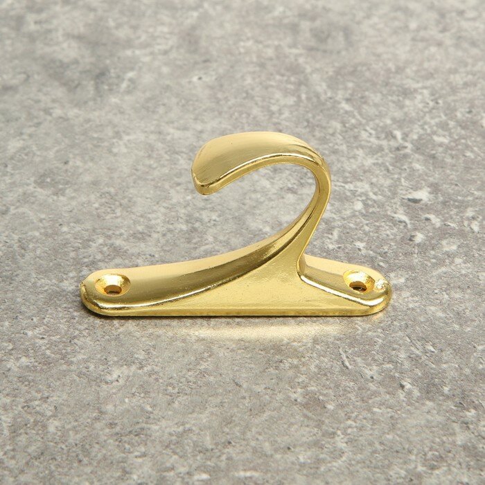 Крючок для штор KS101 CAPPIO, однорожковый, цвет золото, 2 шт - фотография № 3