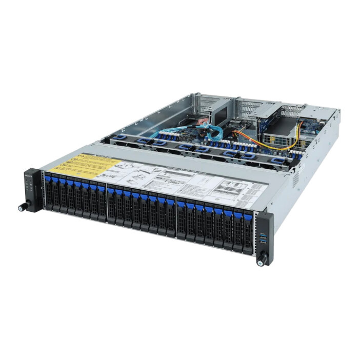 R282-Z91 2U 2x Epyc 7002/7003 32x DIMM DDR4 24x 2.5" SAS/SATA 2x 1Gb/s (Intel I350-AM2) 2x 2.5" SAS/SATA in rear side Ultra-Fast M.2 with PCIe Gen3 x4 2 x PCIe Gen4 Aspeed AST2500 2x 1600W 80 PLUS Platinum (6NR282Z91MR-00-A00) (191221)