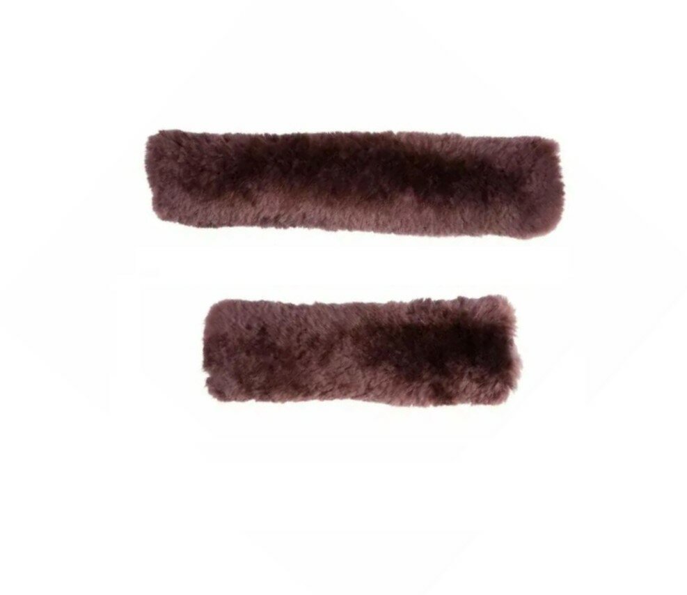 Меховушки на недоуздок Shkura-Dekor набор 2 шт (24 и 32 см) чулком коричневый