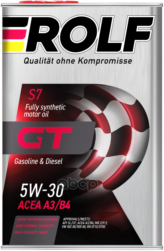 Масло моторное Rolf GT 5W30 SL/CF синтетика 1 л - фото №1