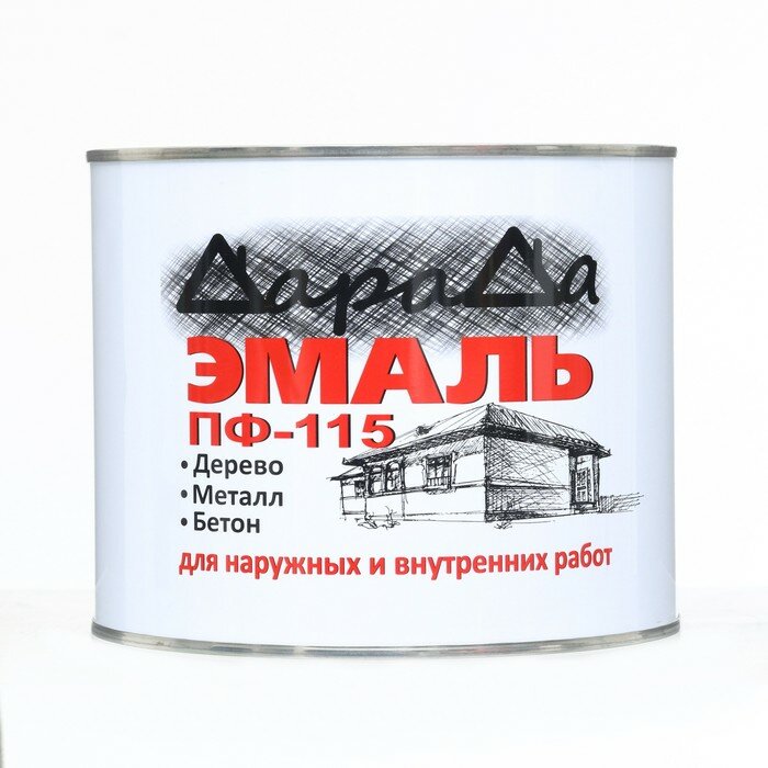 фото ДараДа Эмаль (Дарада) ПФ-115 (ГОСТ) серая 1,8 кг
