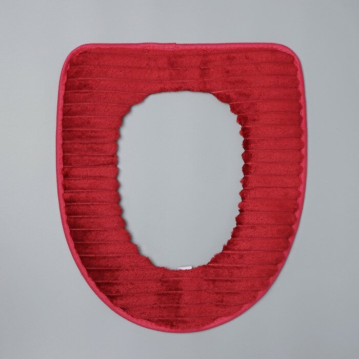 Доляна Чехол на сиденье для унитаза на липучках Доляна «Плюша», 37×42 см, цвет микс - фотография № 3