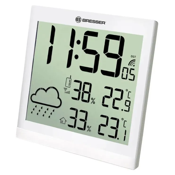 Bresser ClimaTemp JC LCD Метеостанция (настенные часы) , белая - фотография № 1