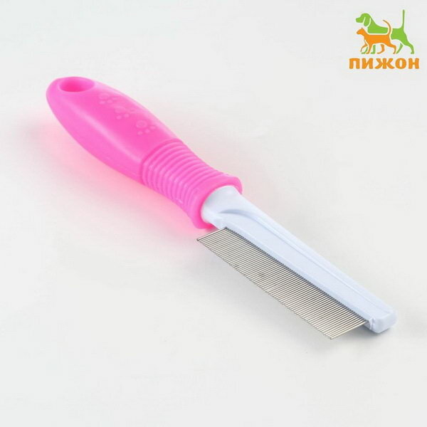 Расчёска "Комфорт" с частыми зубьями, нескользящая ручка, 21 x 3.5 см, розовая - фотография № 1