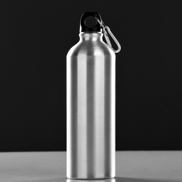 Фляжка-бутылка для воды "Классика", 750 мл, 7 х 24.5 см, серебро - фотография № 1
