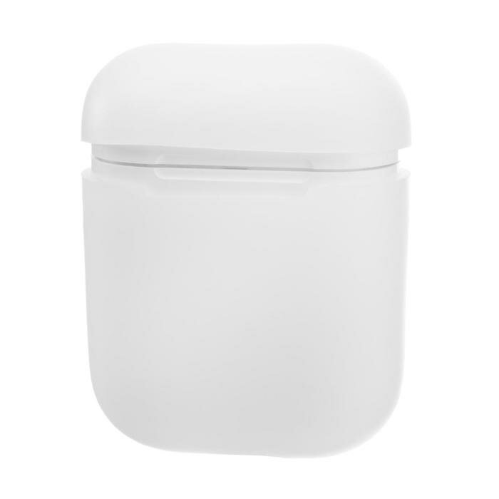 фото Чехол LuazON для футляра AirPods 1/2, мат. верха: силикон, 56х24х47 мм, люминесцентный белый