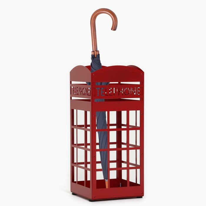 Подставка для зонтов Телефонная будка красная, 24х24х56см
