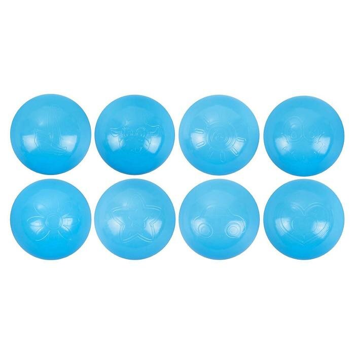 Шарики для сухого бассейна с рисунком, диаметр шара 7,5 см, набор 500 штук, цвет голубой - фотография № 3