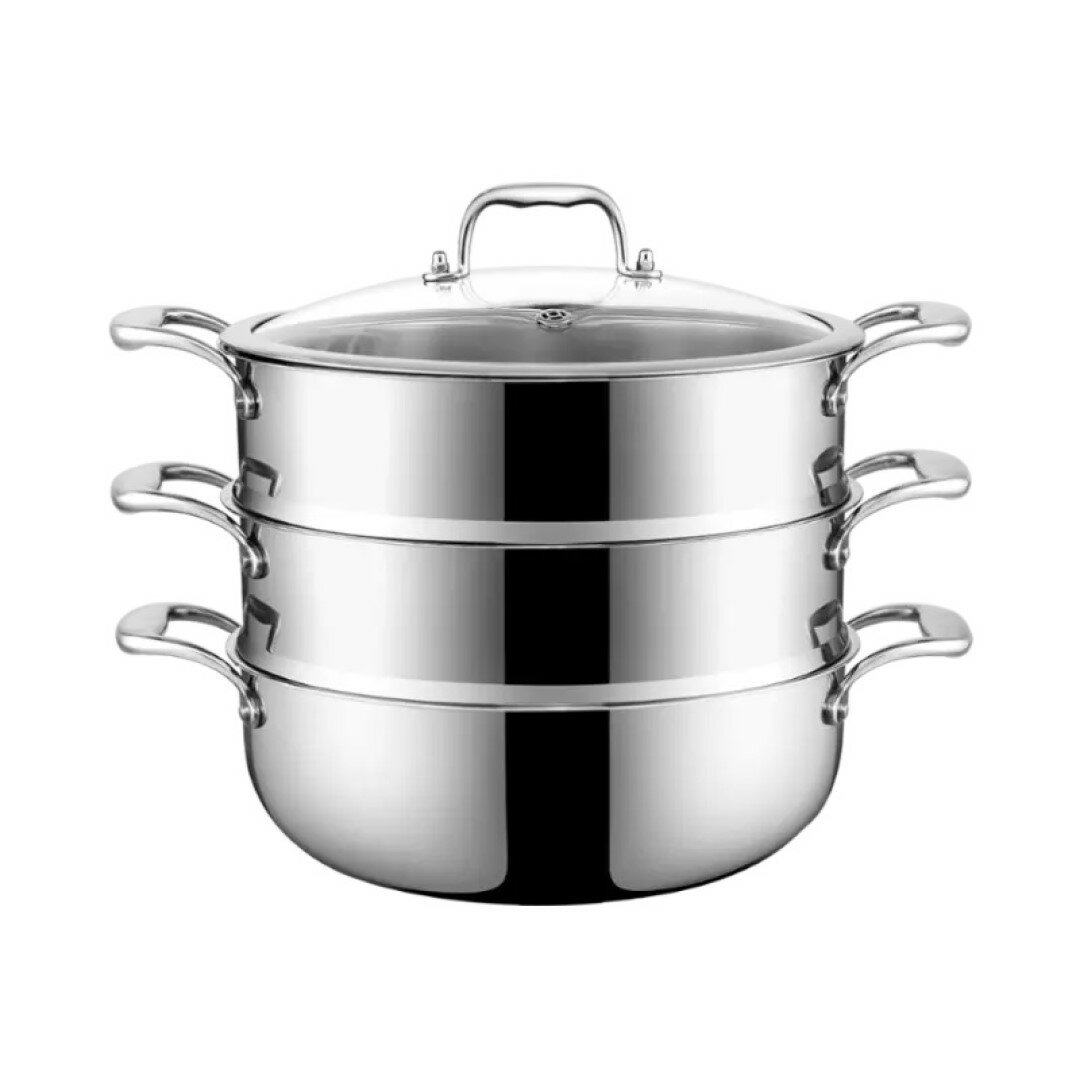 Трехслойная пароварка из нержавеющей стали Mensarjor Stainless Steel Steamer - фотография № 1