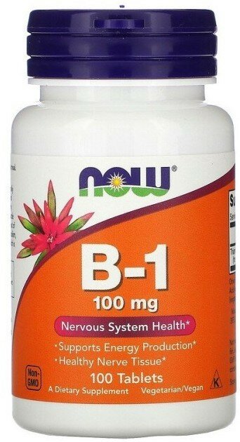 NOW Vitamin B-1 100 mg, 100 таб.