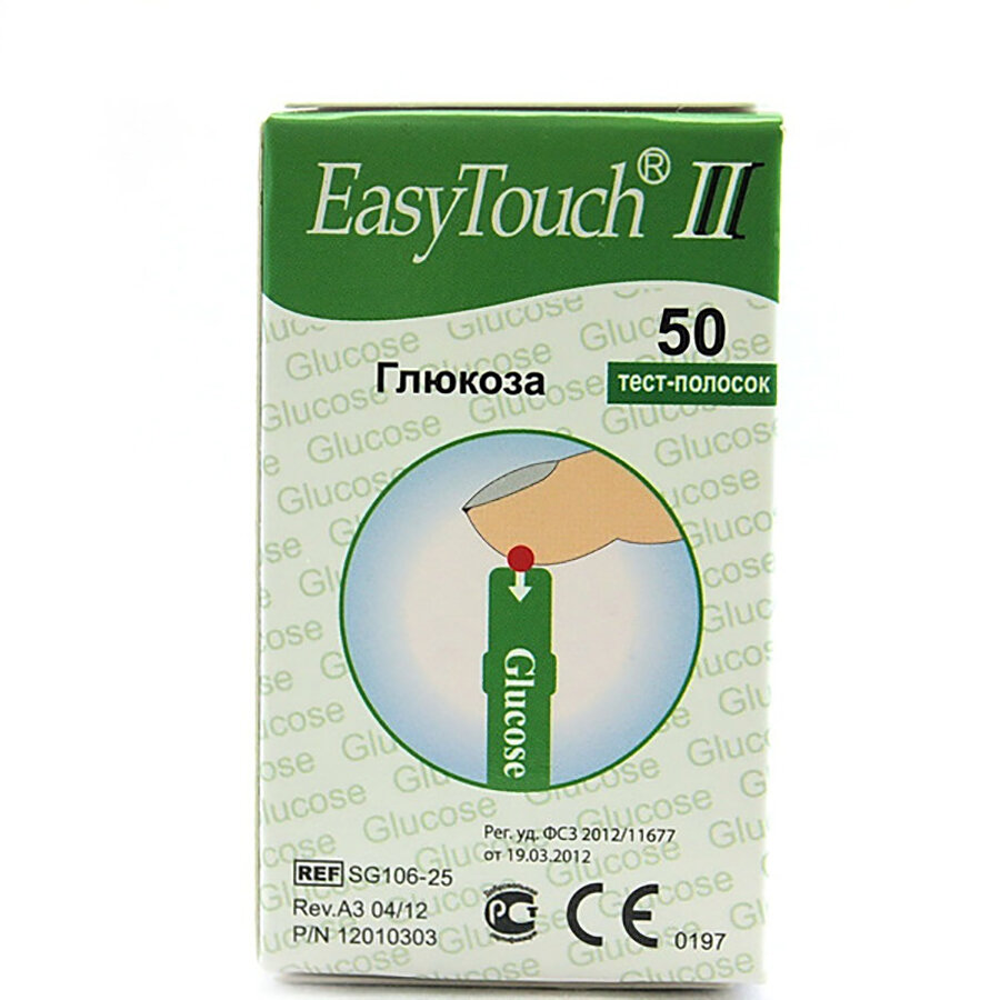 Тест-полоски для определения глюкозы в крови EasyTouch (Изи Тач), 50 шт.