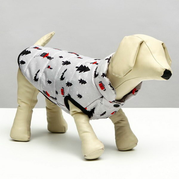 Куртка для собак "Полянка", размер S (ДС 25, ОШ 28, ОГ 40 см), белая - фотография № 1