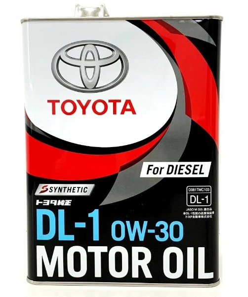 Масло моторное Toyota DIESEL DL-1 0W-30 Синтетическое (4 л.)