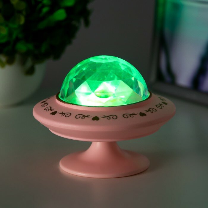Ночник-проектор "Фьюжн" LED 3хLR44 диско, розовый 12х12х10 см RISALUX - фотография № 5