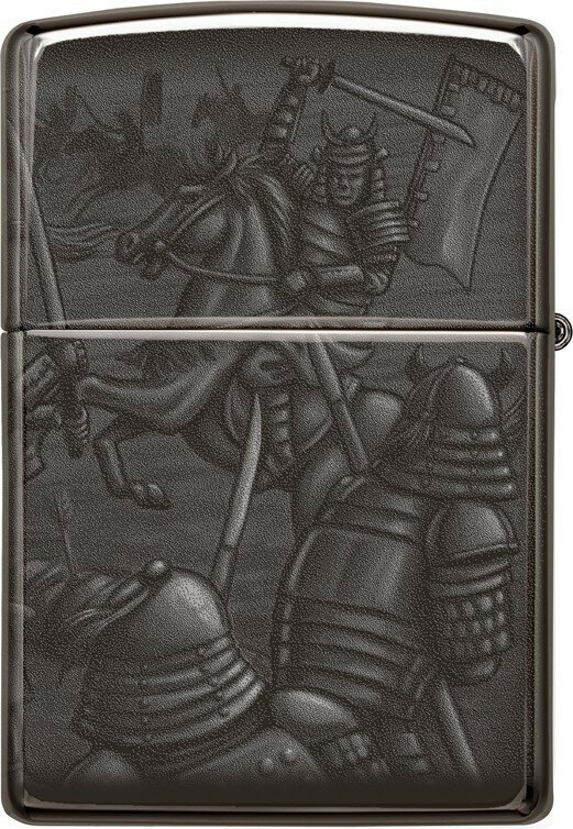 Зажигалка ZIPPO Knight Fight с покрытием High Polish Black, латунь/сталь, чёрная, 38x13x57 мм - фотография № 4