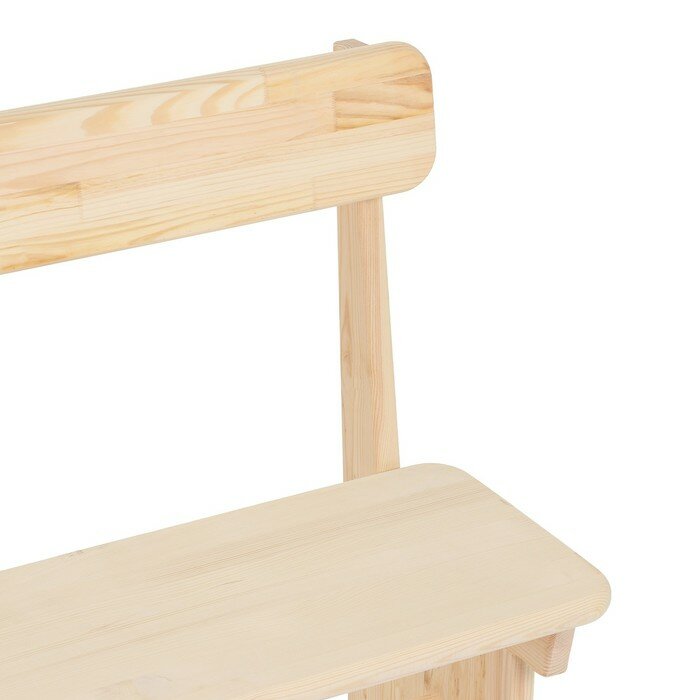 Скамейка деревянная из хвои со спинкой, 130 х 31 см, для бани и дачи, нагрузка до 120 кг