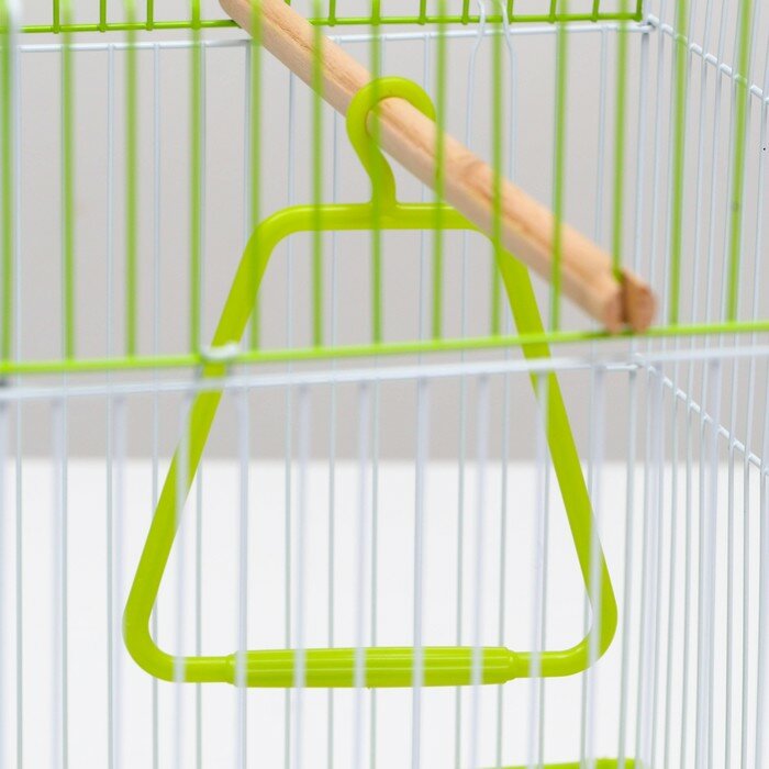 Клетка для птиц укомплектованная, 30 х 23 х 39 см, зелёная - фотография № 6