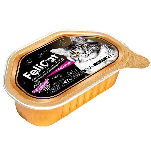 Felicat Консервы для кошек с Индейкой 95 гр x 6 шт.