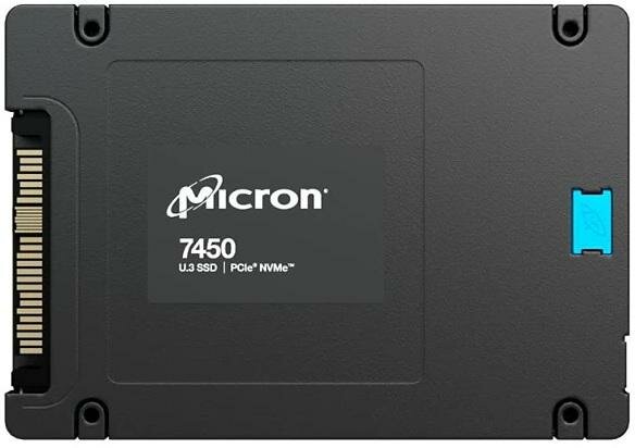 Micron SSD 7450 PRO, 1920GB, U.3(2.5" 15mm), NVMe, PCIe 4.0 x4, 3D TLC, R/W 6800/2700MB/s, IOPs 800 000/120 000, TBW 3650, DWPD 1 (12 мес.)