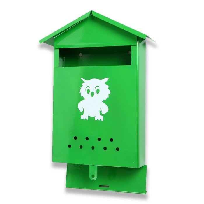 Ящик почтовый без замка (с петлёй), вертикальный, «Домик», зелёный - фотография № 5