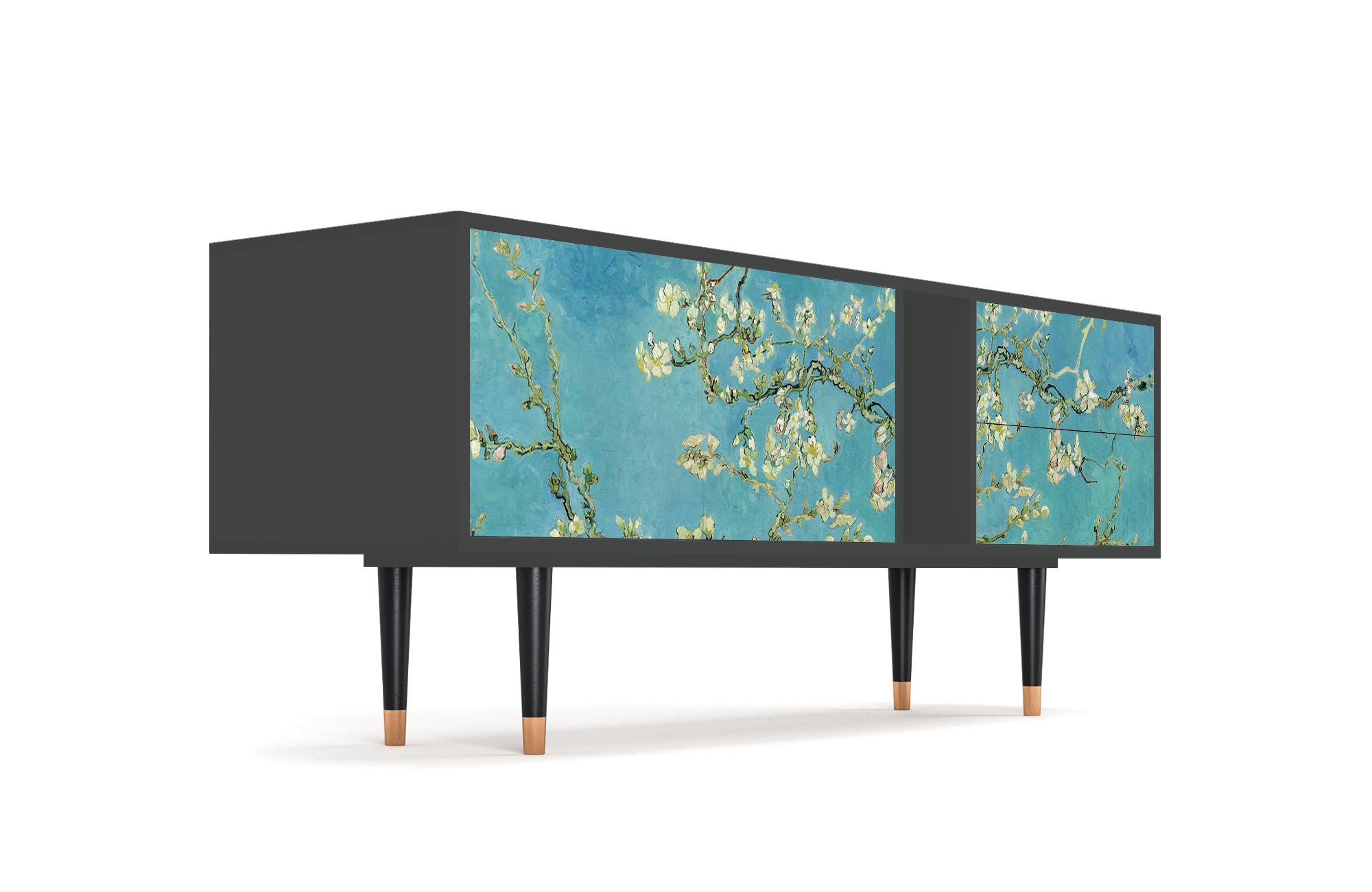 ТВ-Тумба - STORYZ - T1 Almond Blossom by Van Gogh, 170 x 69 x 48 см, Антрацит - фотография № 4