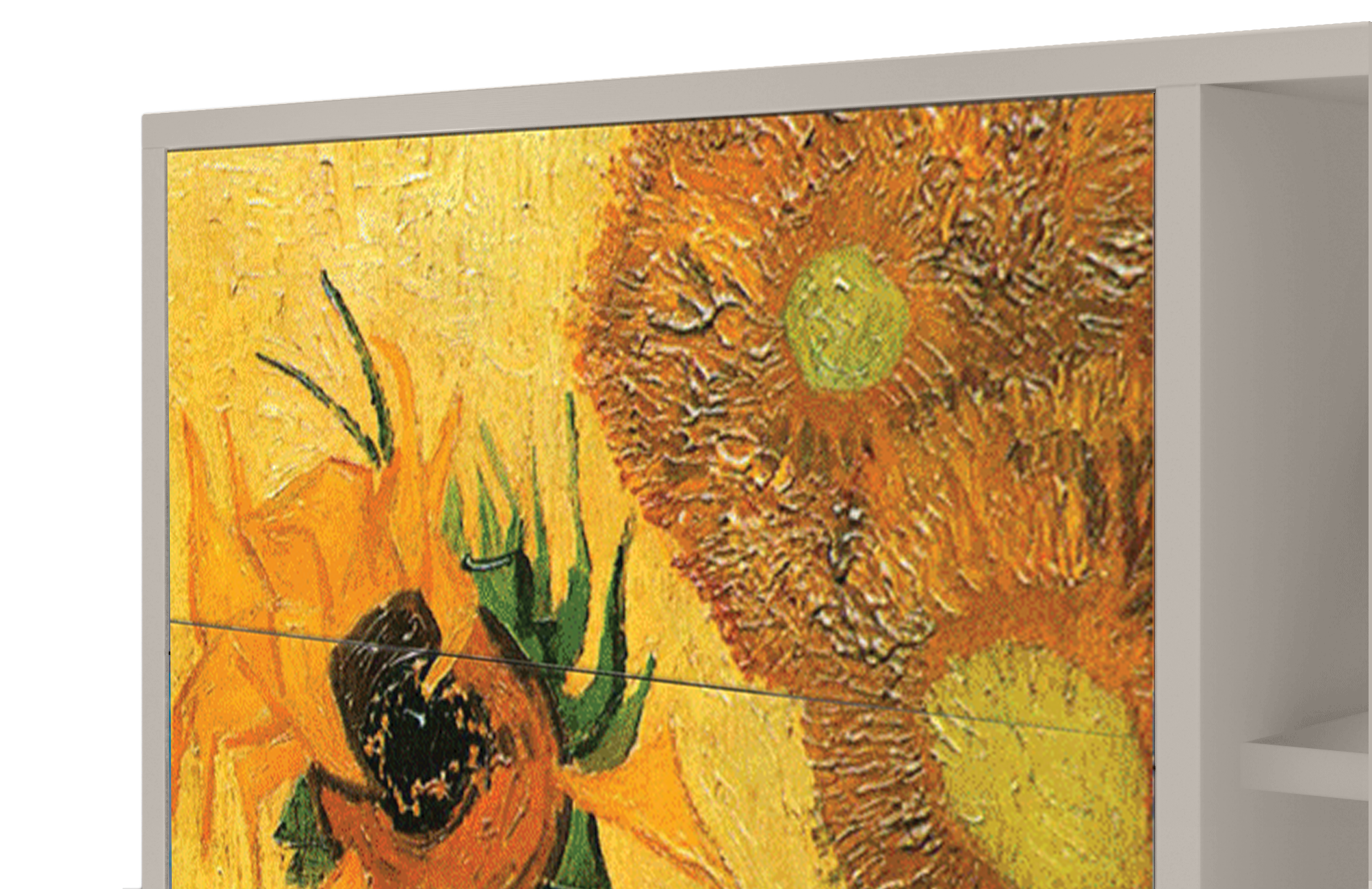 Комод - STORYZ - BS2 Sunflowers by Vincent Van Gogh, 125 x 97 x 48 см, Сатин - фотография № 5