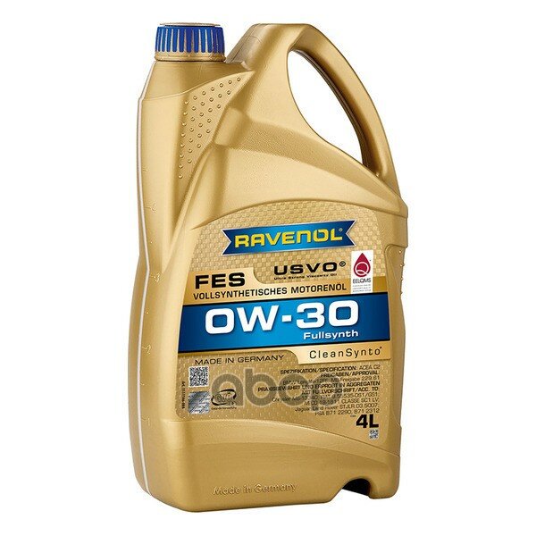 Синтетическое моторное масло RAVENOL FES 0W-30