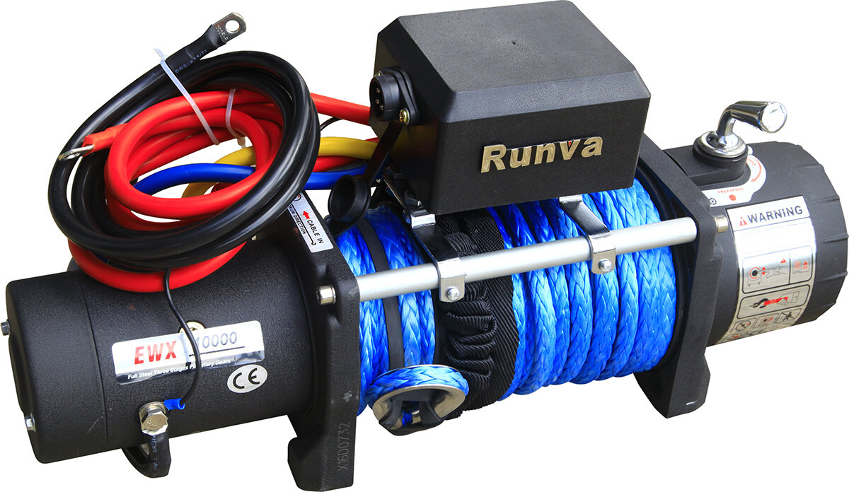 Лебедка Runva EWX 10000 SR 4545 кг 12V синтетический трос