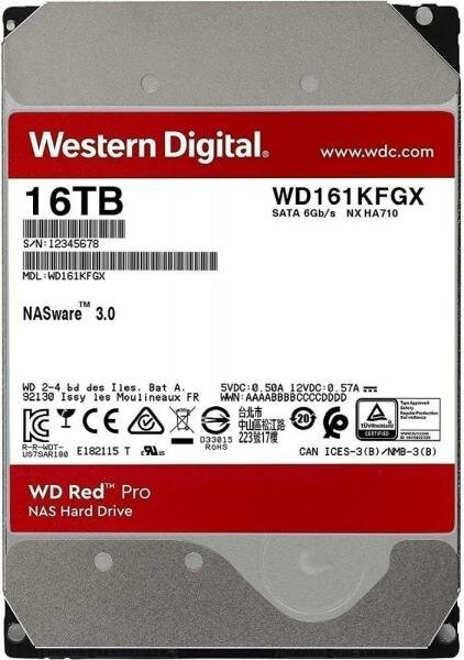 Жесткий диск Western Digital WD Red Pro 16 ТБ WD161KFGX