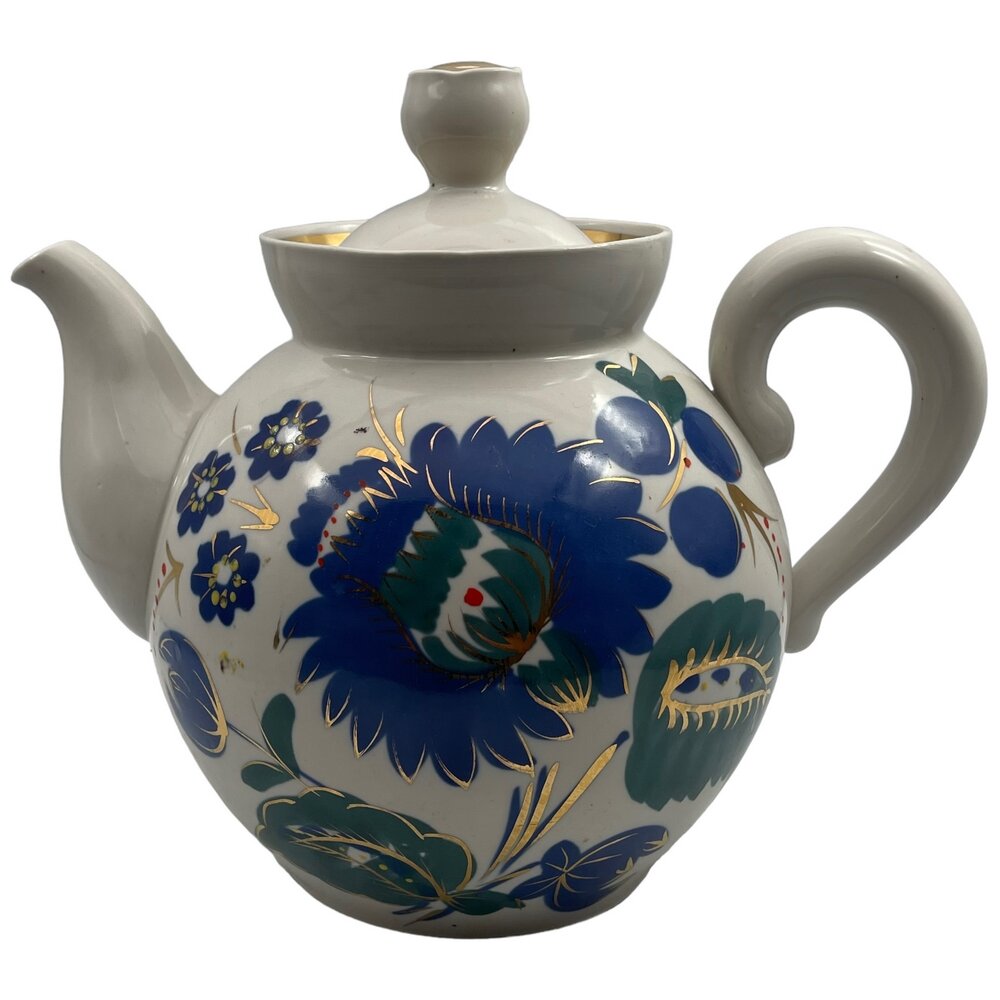 фото Чайник заварочный "Синий цветок" (доливной), 1970-1990 гг, Городницкий ФЗ, СССР