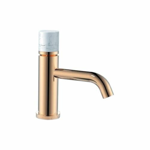 Смеситель Boheme STICK 121-G-MR-W для раковины, золото/белый