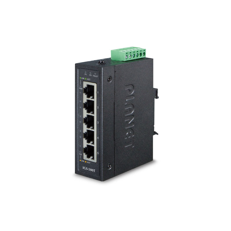IGS-500T индустриальный неуправляемый коммутатор/ IGS-500T IP30 Compact size 5-Port 10/100/1000T Gigabit Ethernet Switch