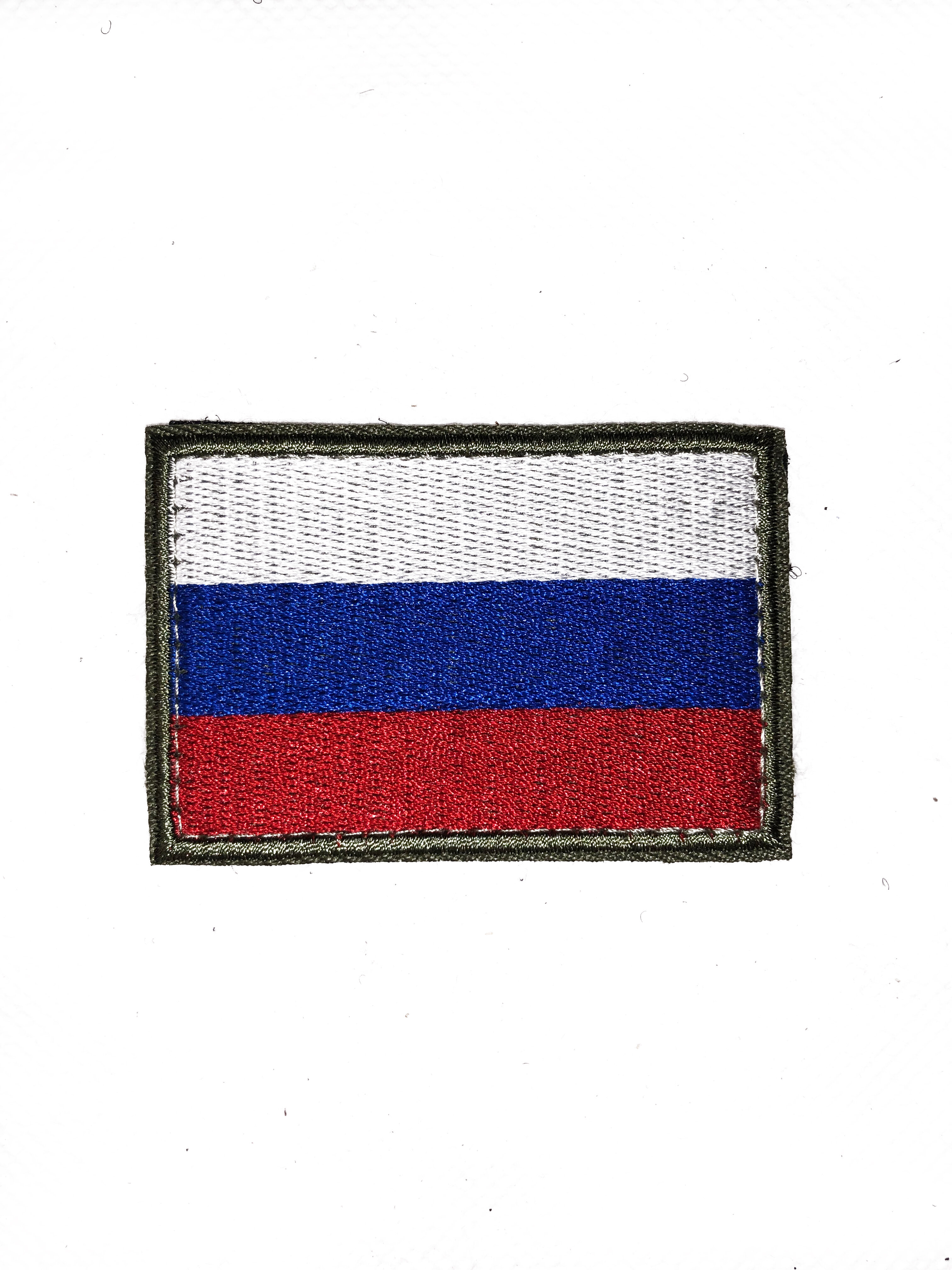 Нашивка Флаг России размер 7,5*5см с липучкой